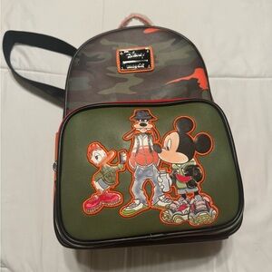 Loungefly Disney Mickey Donald Goofy camo mini backpack